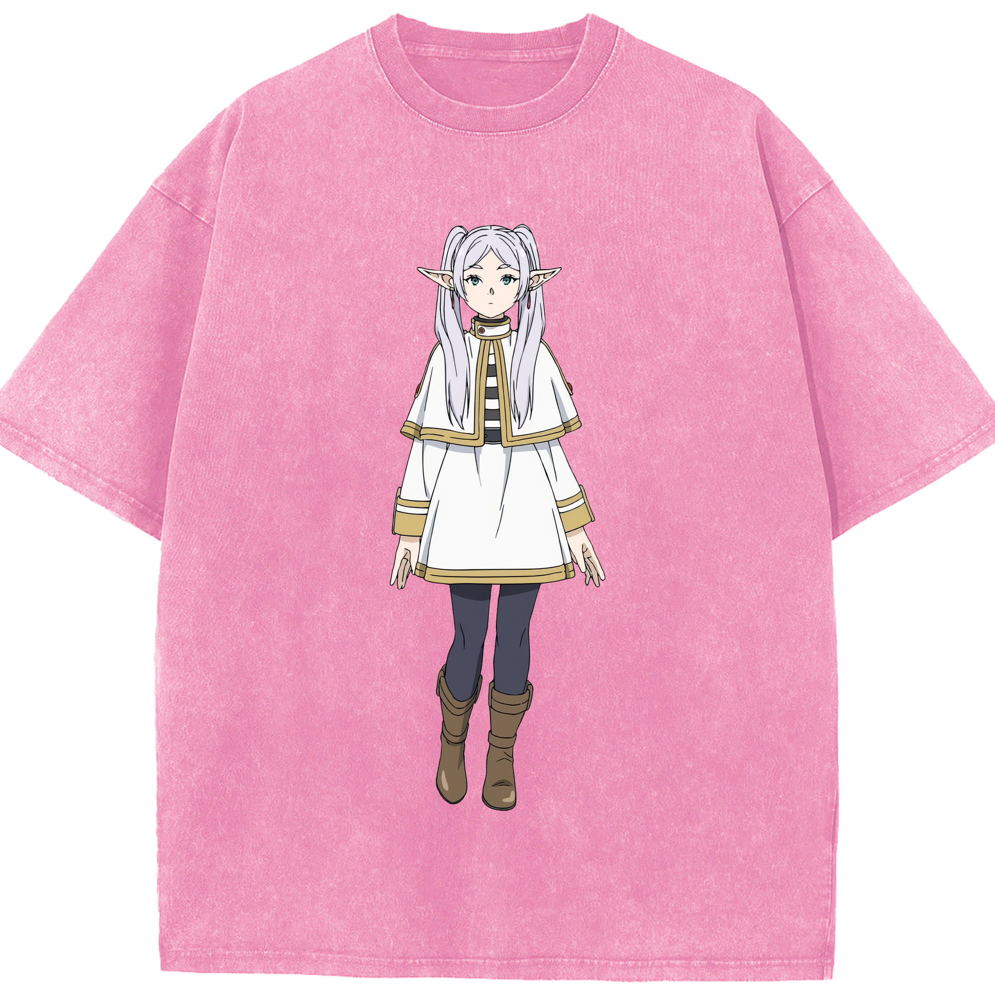 （画像用） 葬送のフリーレン Frieren 綿100% ヴィンテージ風 半袖Tシャツ（フロントプリント）